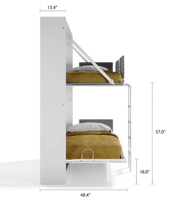 Pensiero Twin Wall Bunk Bed (Murphy-style) – Space-Saving Elegance by Multimo Beds