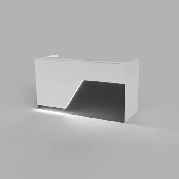 Modern LED Reception Desk – 4‑7 ft Flat‑Pack Pre‑Assembled Commercial Front Counter