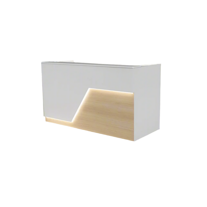 Modern LED Reception Desk – 4‑7 ft Flat‑Pack Pre‑Assembled Commercial Front Counter