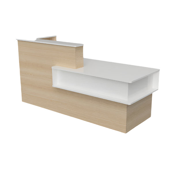 84" Modern Reception Desk – Pre-Assembled Laminate Front Counter for Business Spaces