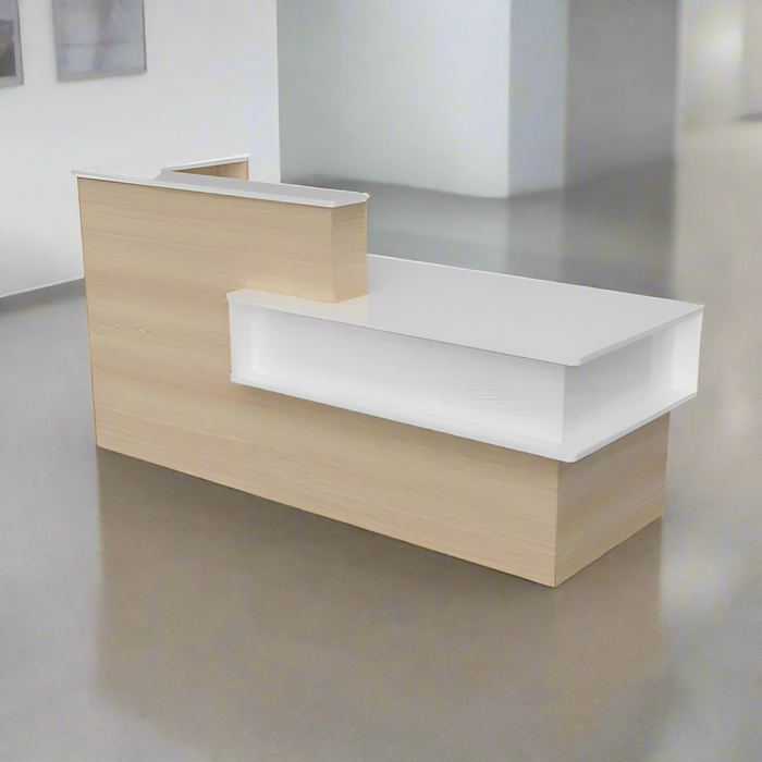 84" Modern Reception Desk – Pre-Assembled Laminate Front Counter for Business Spaces