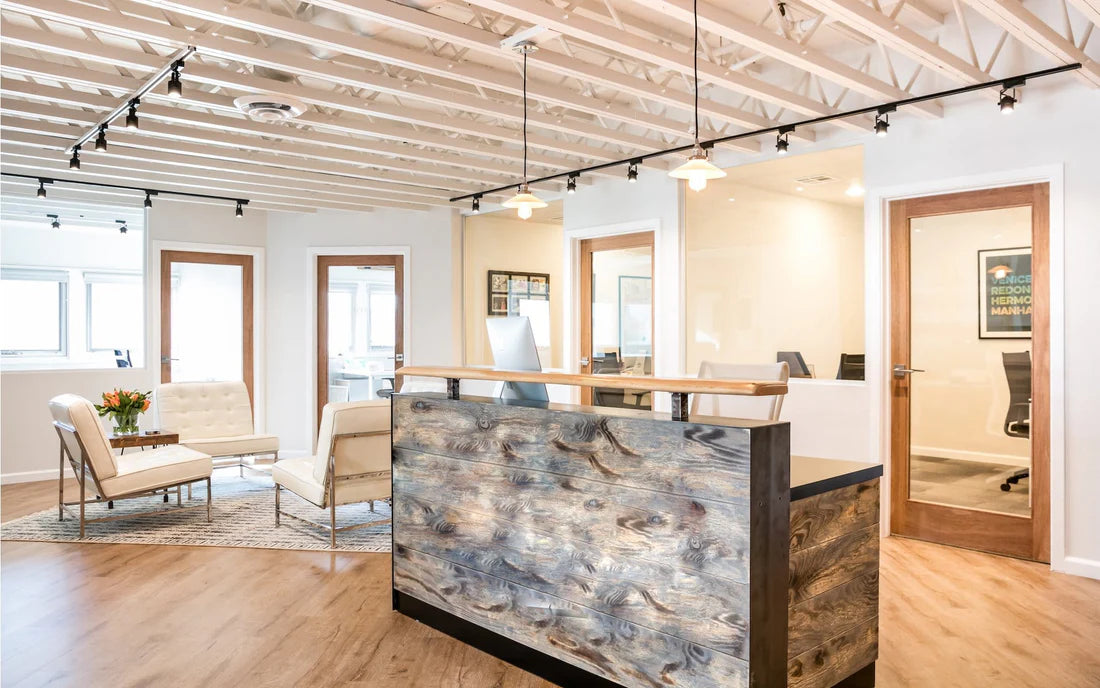 Modern Reception Desk | 4–8 ft Rustic Reclaimed Wood
