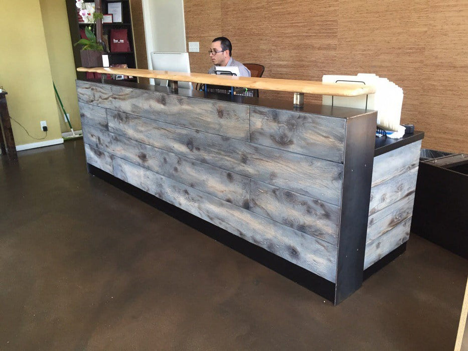 Modern Reception Desk | 4–8 ft Rustic Reclaimed Wood