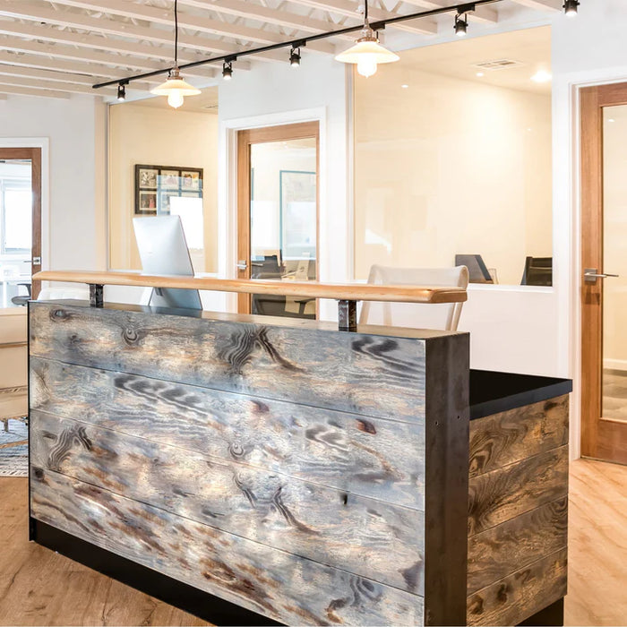 Modern Reception Desk | 4–8 ft Rustic Reclaimed Wood