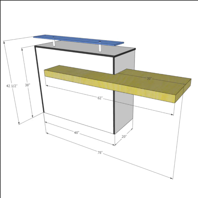 Reception Desk – Modern Flat‑Pack Front Counter with Laminate Finish & Storage Shelves