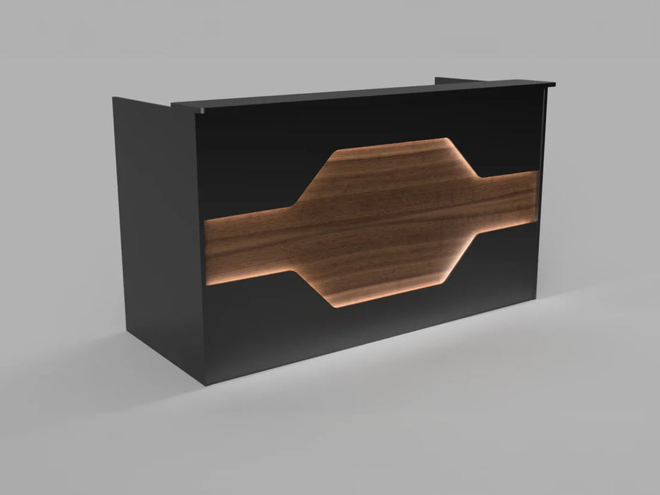 Reception Desk | Laminate Counter w/ LED Accent & Cable Grommets (4–7 ft)