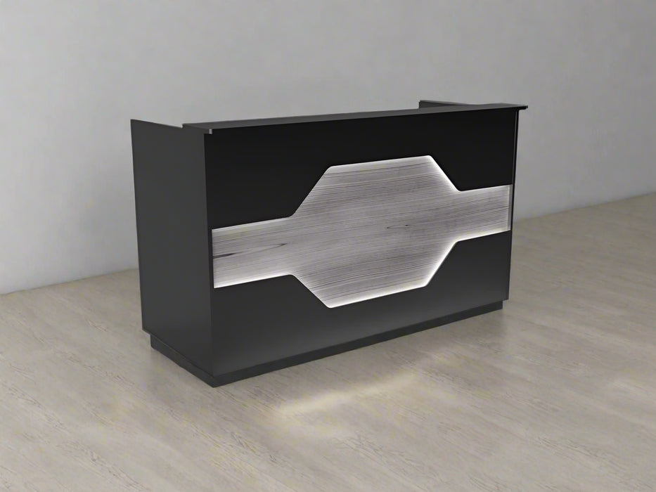 Reception Desk | Laminate Counter w/ LED Accent & Cable Grommets (4–7 ft)