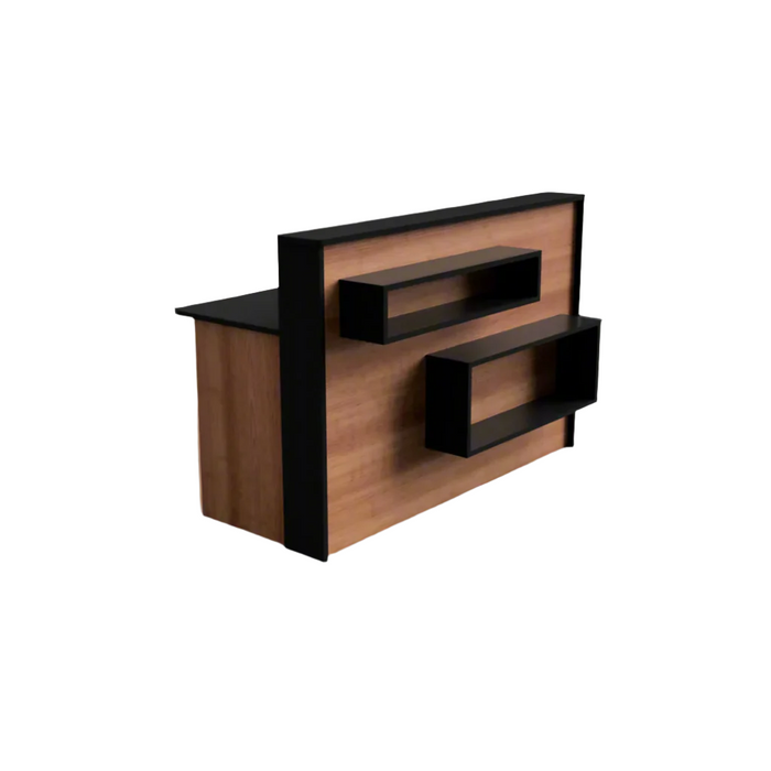 Modern Reception Desk | Laminate Counter w/ LED Lighting, Cable Grommets & Floor Sliders (4–7 ft)