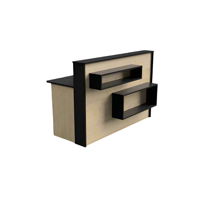 Modern Reception Desk | Laminate Counter w/ LED Lighting, Cable Grommets & Floor Sliders (4–7 ft)
