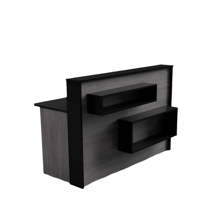 Modern Reception Desk | Laminate Counter w/ LED Lighting, Cable Grommets & Floor Sliders (4–7 ft)
