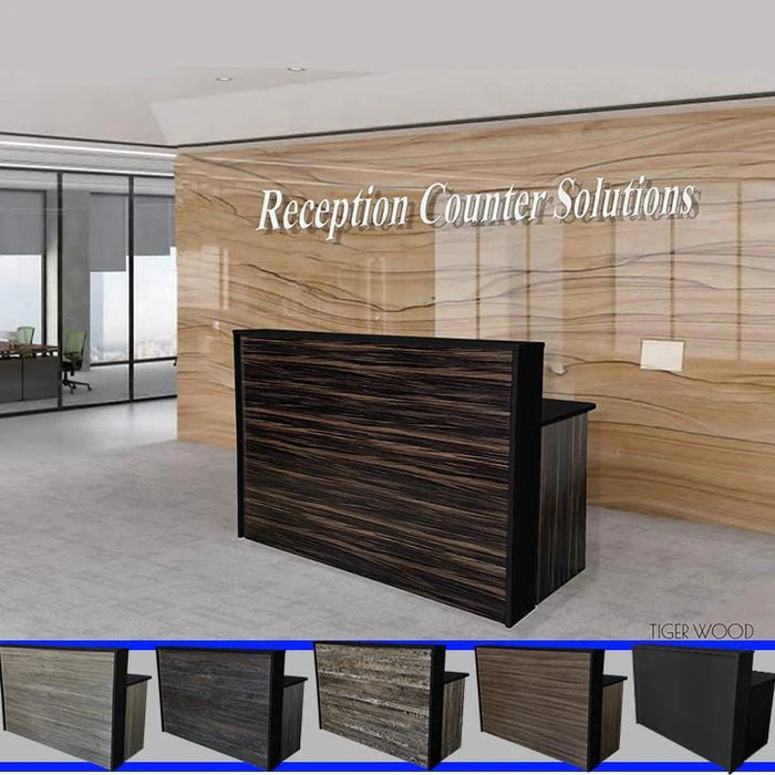 Modern Reception Desk - Flat-Pack Front Desk with Plastic Floor Sliders & Easy Assembly