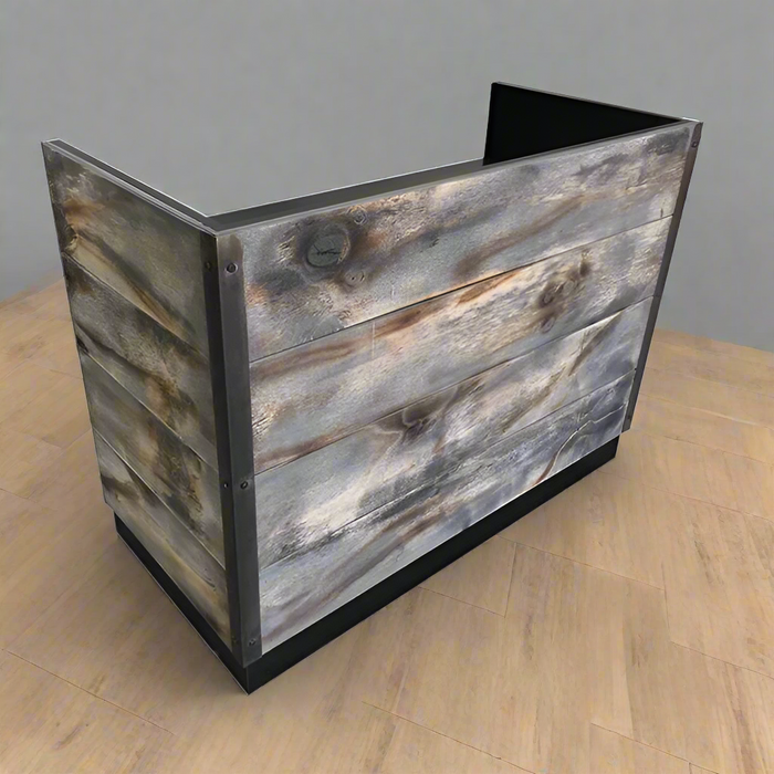 Reclaimed Wood Reception Desk Eco – 4 ft Pre‑Assembled Sustainable Front Counter