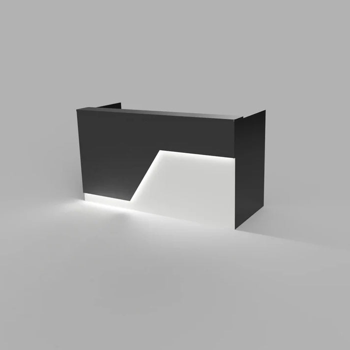Modern Reception Desk – Flat‑Pack Laminate Counter with LED Lighting & Cable Grommets (4–7 ft)
