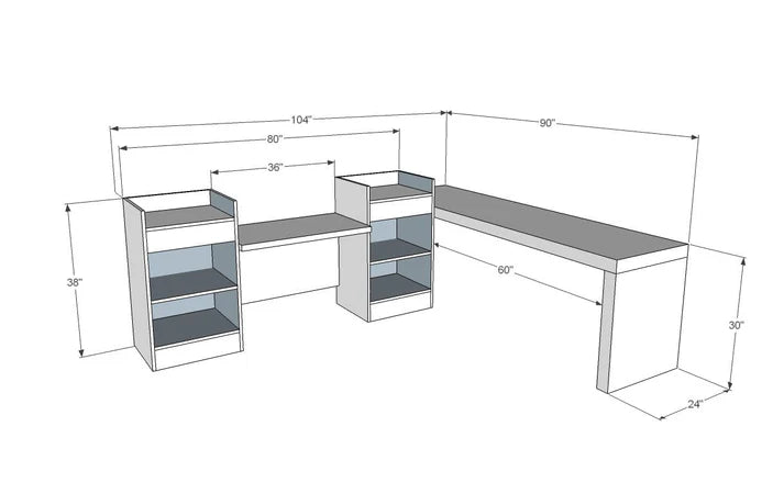 Reinstar Flat-Pack Reception Workstation – 2-Person Desk with Open-Back Storage & Easy Assembly