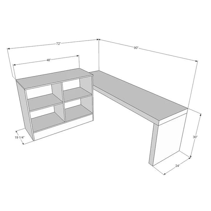 Zepher Reception Desk Workstation – Dual‑Station Flat‑Pack Desk with Laminate Surface, Storage & Cable Grommets