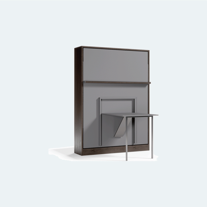 Royal Queen Size Wall Bed with Folding Table by Multimo Beds