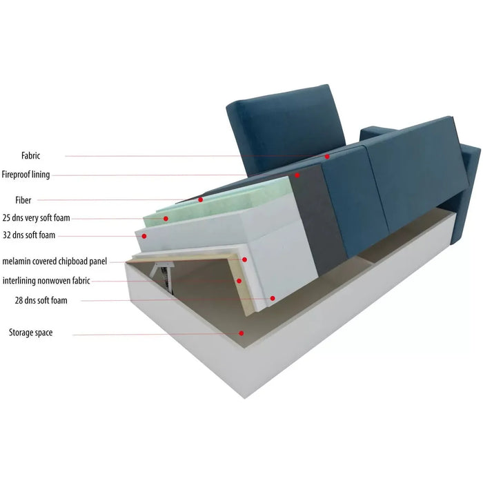 Royal Vertical Queen 2 Seat Storage Sofa by Multimo