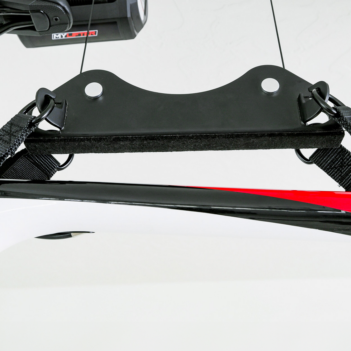 Bike Hoist Garage Lift Pulley System 60kg Steel Black 2 Rack Hooks