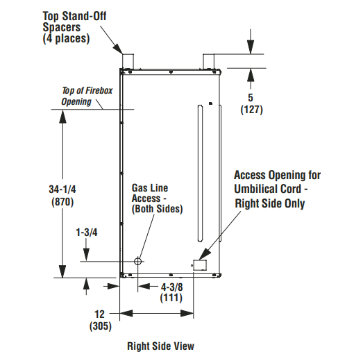 Superior 36" Traditional Outdoor Vent-Free Gas Fireplace With White Stacked Refractory Panels VRE3236ZENWS