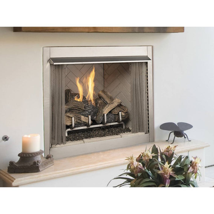 Superior 36" Traditional Outdoor Vent-Free Gas Fireplace With White Stacked Refractory Panels VRE3236ZENWS