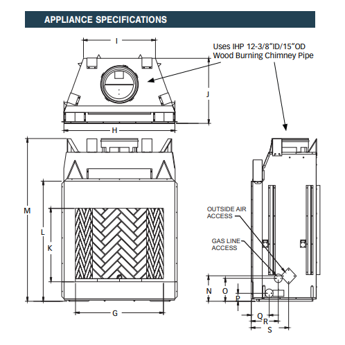 Superior 36" Traditional Outdoor Wood Burning Fireplace With White Stacked Refractory Panels WRE4536WS