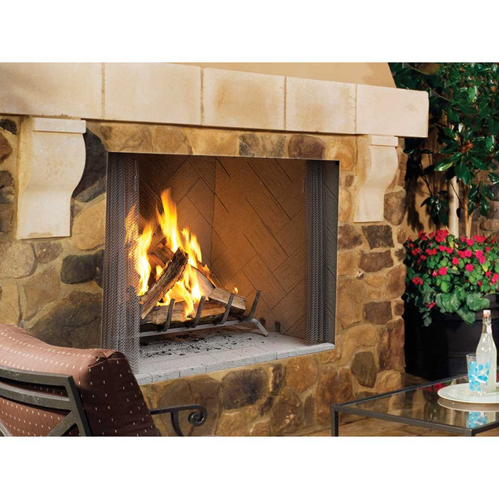 Superior 36" Traditional Outdoor Wood Burning Fireplace With White Stacked Refractory Panels WRE4536WS