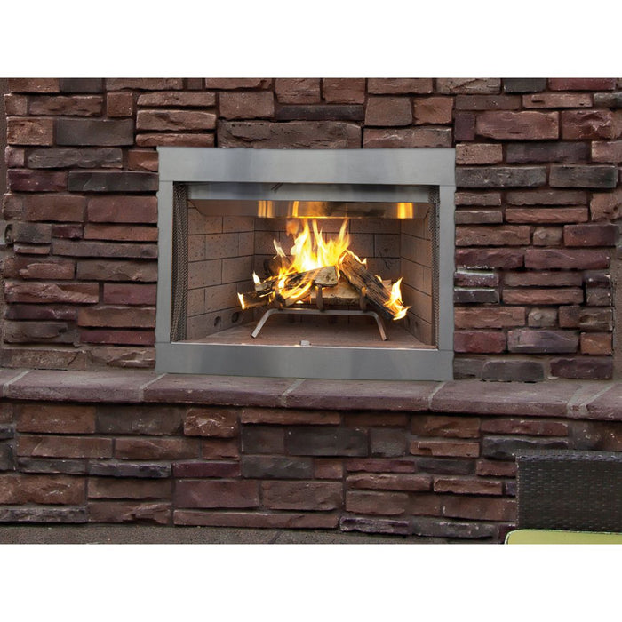 Superior 42" Traditional Outdoor Wood Burning Fireplace With White Stacked Refractory Panels WRE3042WS