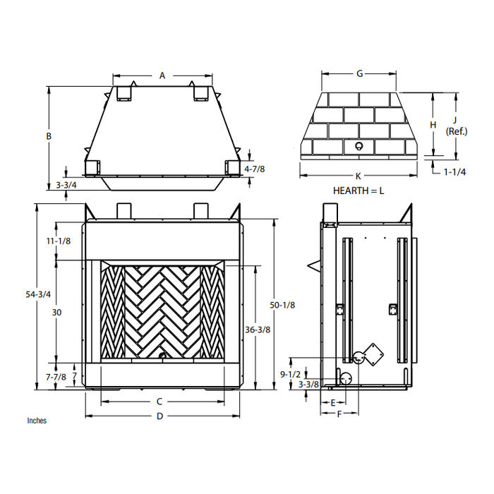 Superior 36" Traditional Vent-Free Gas Fireplace With White Stacked Refractory Panels VRT4536WS