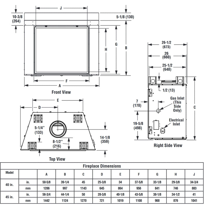 Superior 40'' Direct Vent Contemporary Gas Fireplace - DRC6340TEN