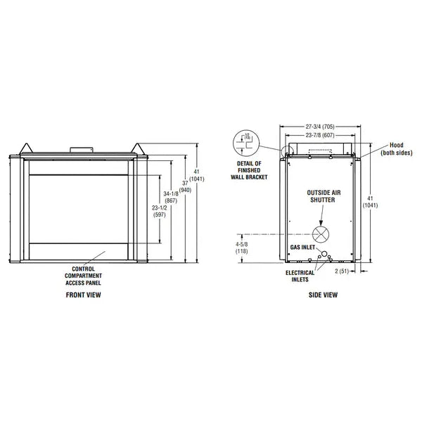 Superior 40" Traditional B-Vent See-Through Natural Gas Fireplace BRT40STTMN