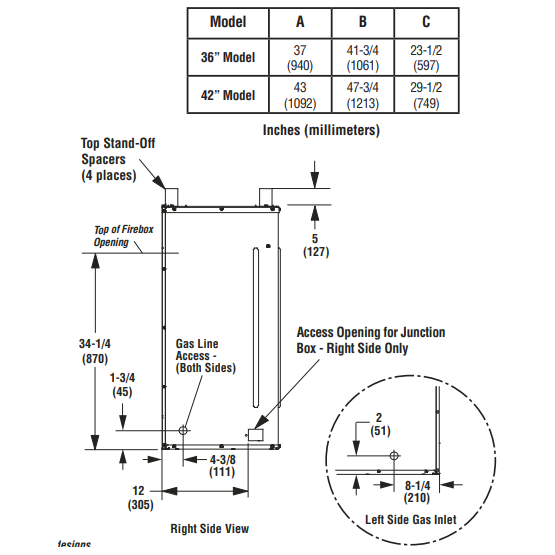 Superior 42" Traditional Outdoor Vent-Free Natural Gas Fireplace With White Stacked Refractory Panels VRE4342ZEN