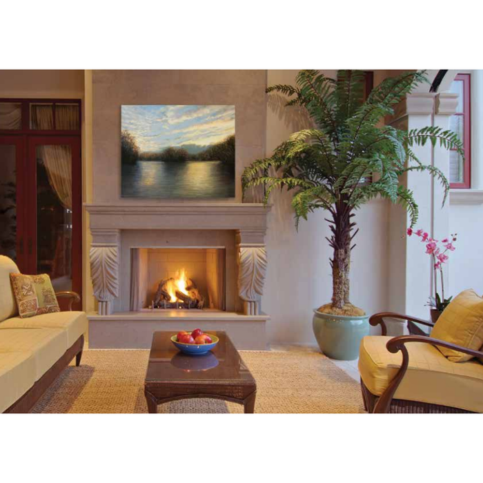 Superior 42" Traditional Outdoor Vent-Free Natural Gas Fireplace With White Stacked Refractory Panels VRE4342ZEN