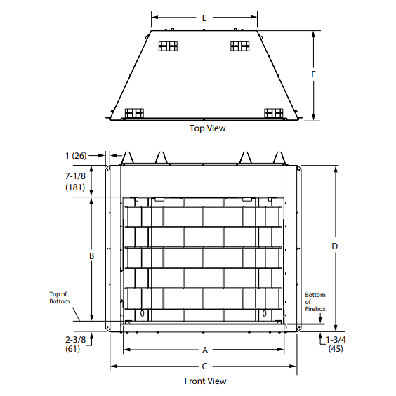 Superior 42" Traditional Vent-Free Gas Fireplace With White Stacked Refractory Panels VRT3242WS