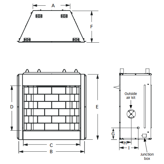 Superior 42" Traditional Vent-Free Gas Fireplace With White Stacked Refractory Panels VRT2542WS