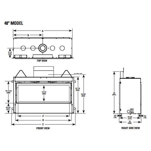 Superior 48" Linear Contemporary Direct Vent Gas Fireplace DRL6048TEN