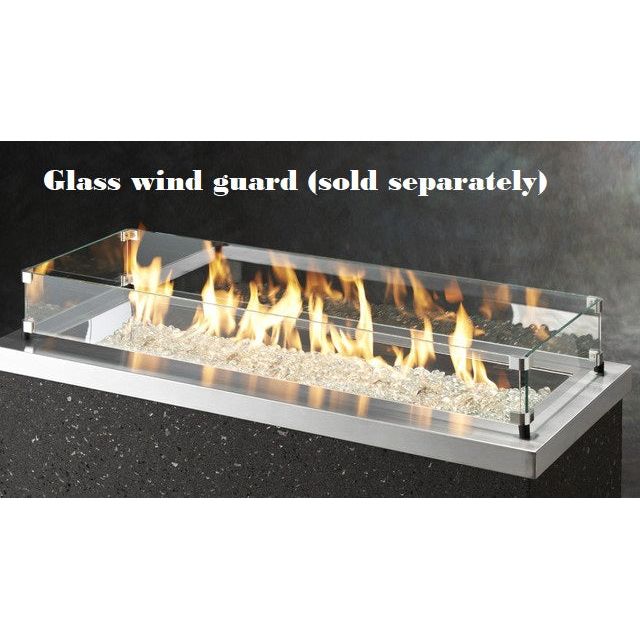 The Outdoor Greatroom Company Grey Key Largo Linear Gas Fire Pit Table KL-1242-MM