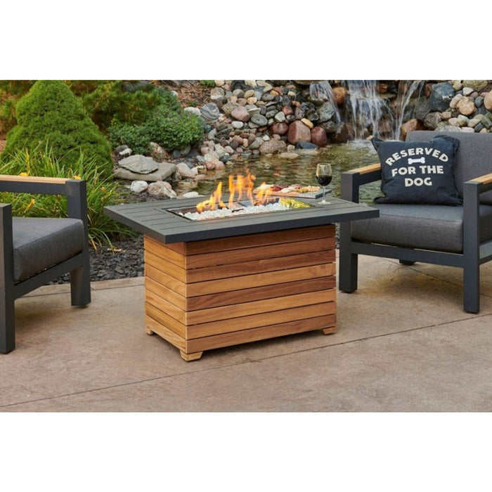 The Outdoor Greatroom Company Darien Rectangular Gas Fire Pit Table with Aluminum Top 42" x 30" DAR-1224-K