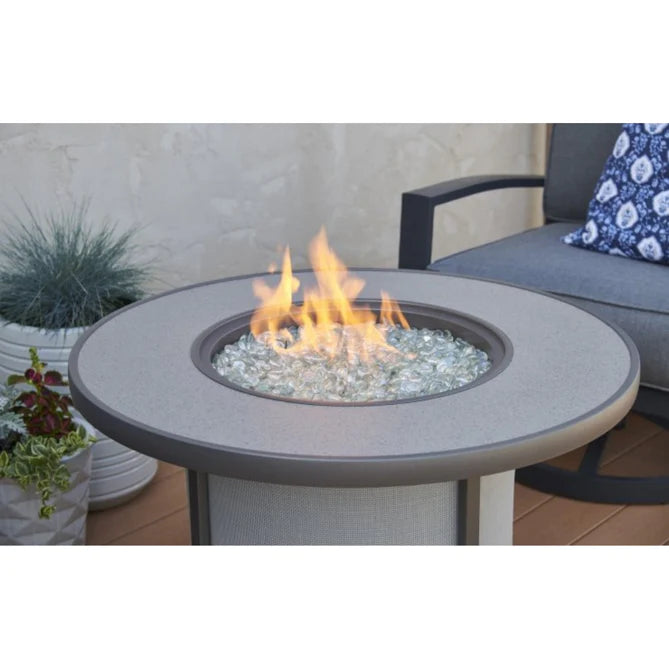 The Outdoor Greatroom Company Grey Stonefire Round Gas Fire Pit Table SF-32-GRY-K