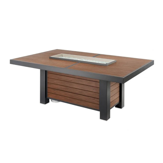 The Outdoor Greatroom Company Kenwood Linear Dining Height Gas Fire Pit Table KW-1242-K