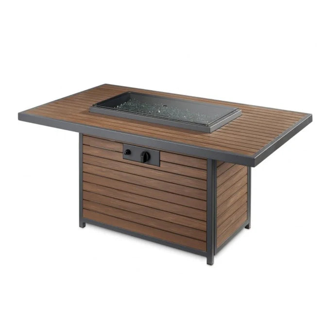 The Outdoor Greatroom Company Kenwood Rectangular Chat Height Gas Fire Pit Table KW-1224-19-K