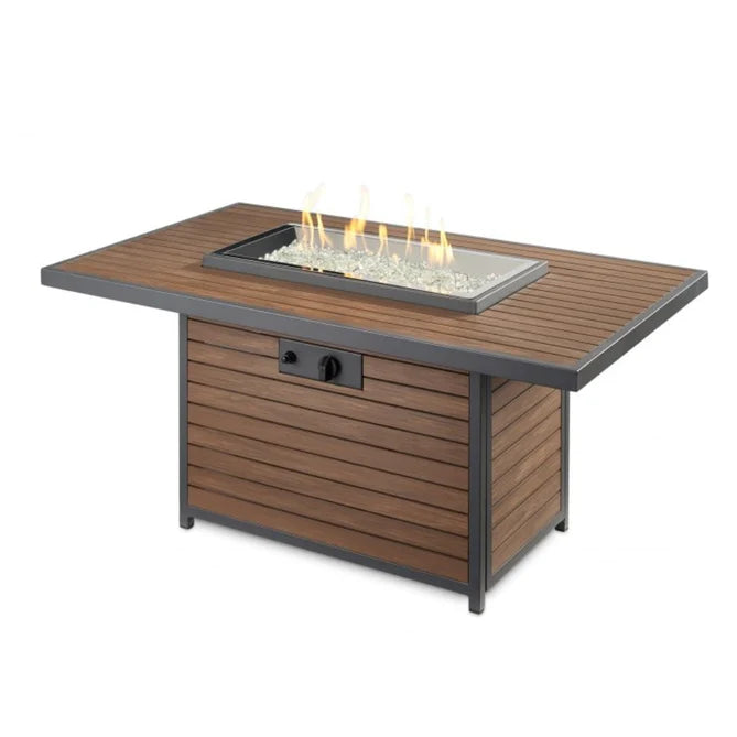 The Outdoor Greatroom Company Kenwood Rectangular Chat Height Gas Fire Pit Table KW-1224-19-K