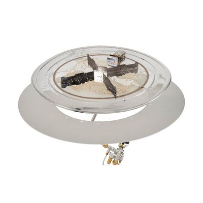 The Outdoor Greatroom Company 20" Round Crystal Fire Plus Gas Burner Insert and Plate Kit with Direct Spark Ignition BP20RDDSING-A