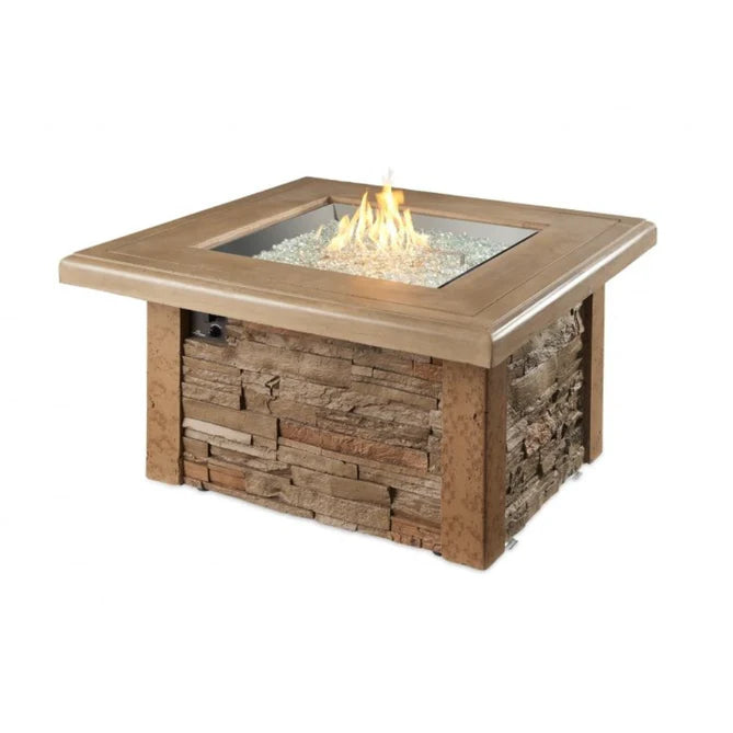 The Outdoor Greatroom Company Sierra Square Durable Mocha Supecast™ Concrete top  Gas Fire Pit Table SIERRA-2424-M-K