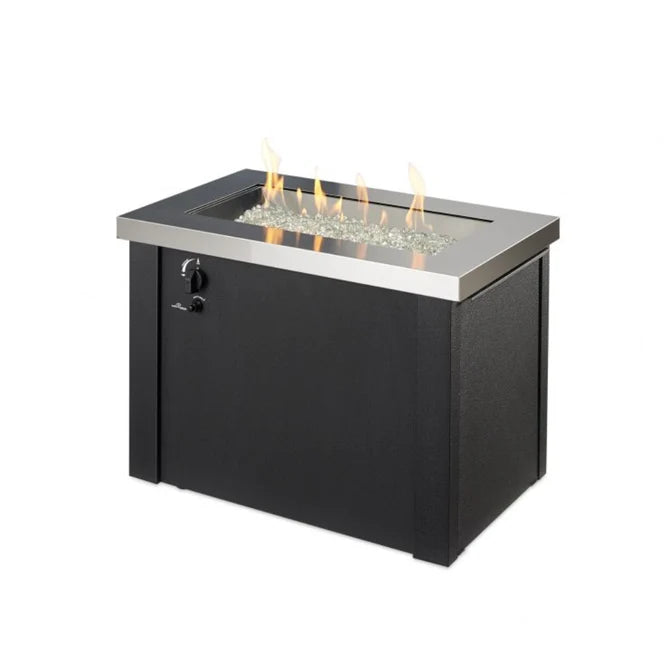 The Outdoor Greatroom Company Stainless Steel Providence Rectangular Gas Fire Pit Table  PROV-1224-SS