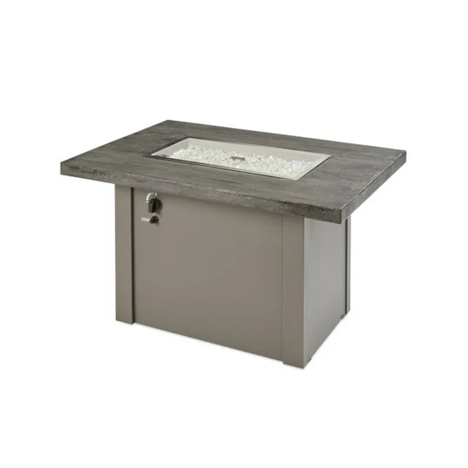 The Outdoor Greatroom Company Stone Grey Havenwood Rectangular Gas Fire Pit Table with Grey Base HVGG-1224-K