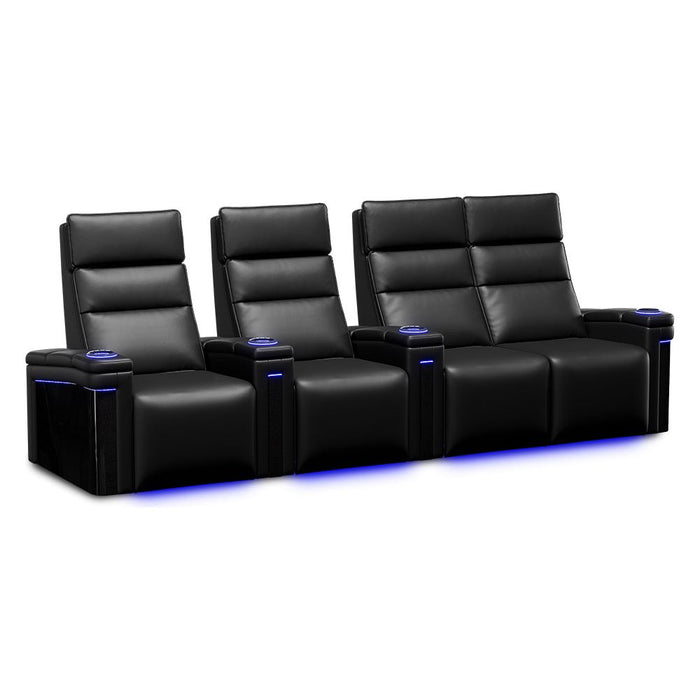 Valencia Monza Carbon Fiber Home Theater Seating Row of 4