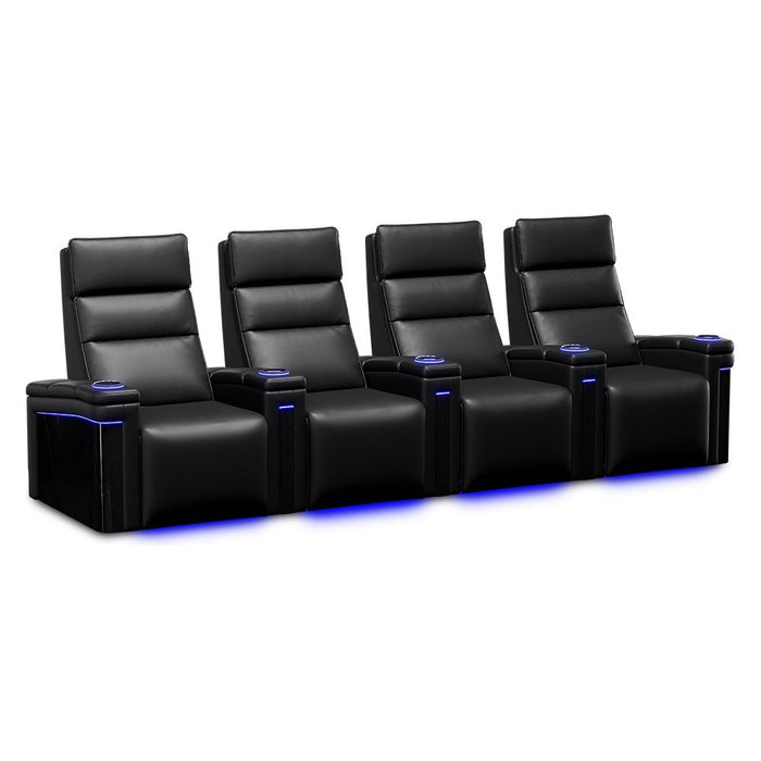 Valencia Monza Carbon Fiber Home Theater Seating Row of 4