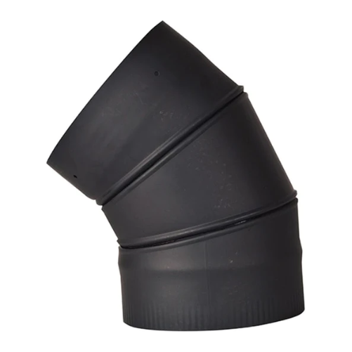 Ventis 6" Single-Wall Black Stove Pipe 45-Degree Adjustable Elbow VSB0645A
