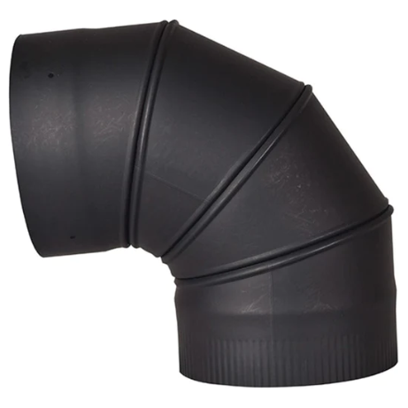 Ventis 6" Single-Wall Black Stove Pipe 90-Degree Adjustable Elbow VSB0690A