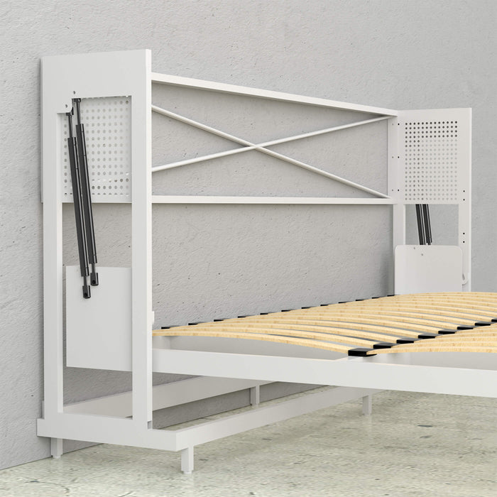 Horizontal Murphy Bed, Full Size, White | Leto Muro